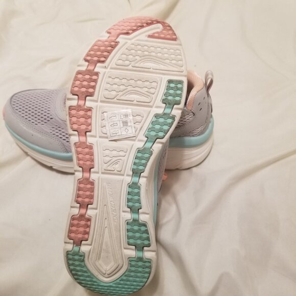 Sketchers D'Lux Walker Infinite Shoes Pink and Gray - Picture 5 of 6